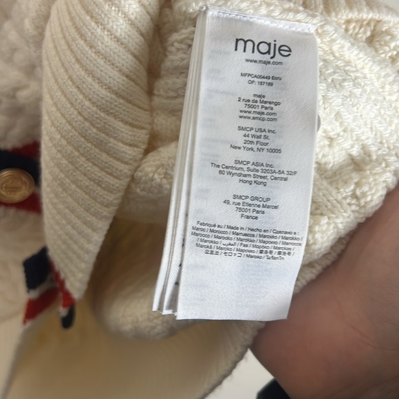 Maje Medhi Cable Knit Cardigan Sweater - Picture 7 of 10